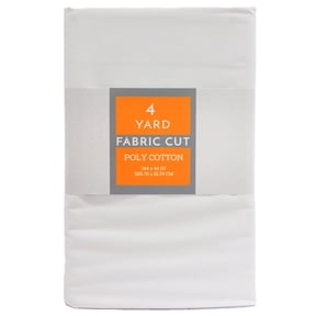 Shason Textile Poly Cotton (4 Yards Cut) x 44" Craft Projects Quilting Precut Fabric, White