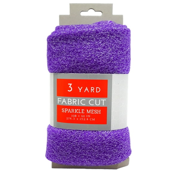 Shason Textile Polyester Polymesh Glitter Sewing & Craft Fabric 3 yd Pre-cut, Purple
