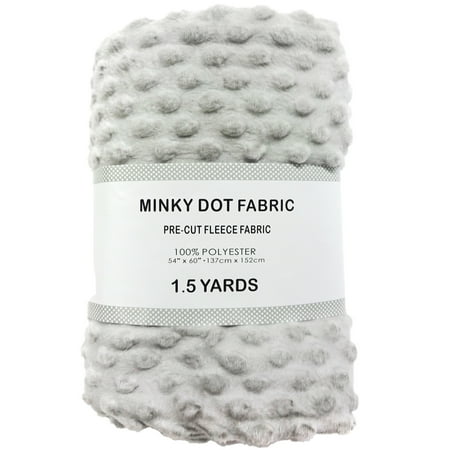 Shason Textile Soft Puffy Dot Fleece 1.5 Yard Precut Fabric, Light Gray