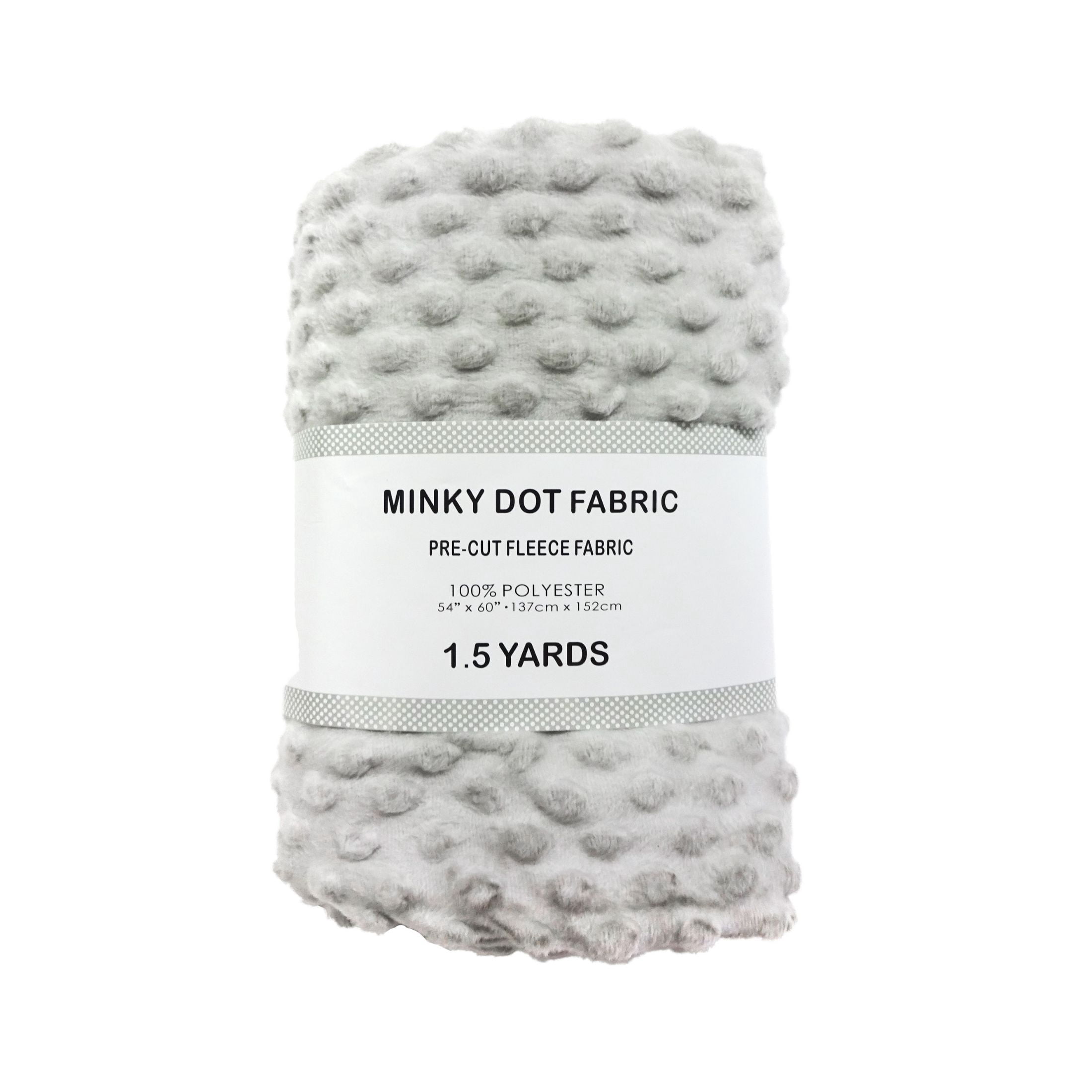 Shason Textile Soft Puffy Dot Fleece 1.5 Yard Precut Fabric, Light Gray