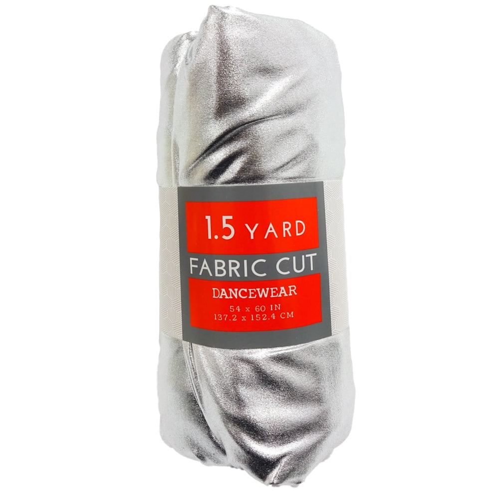 Spandex Foil Knit Dancewear 1.5 Yard Precut Fabric in Silver