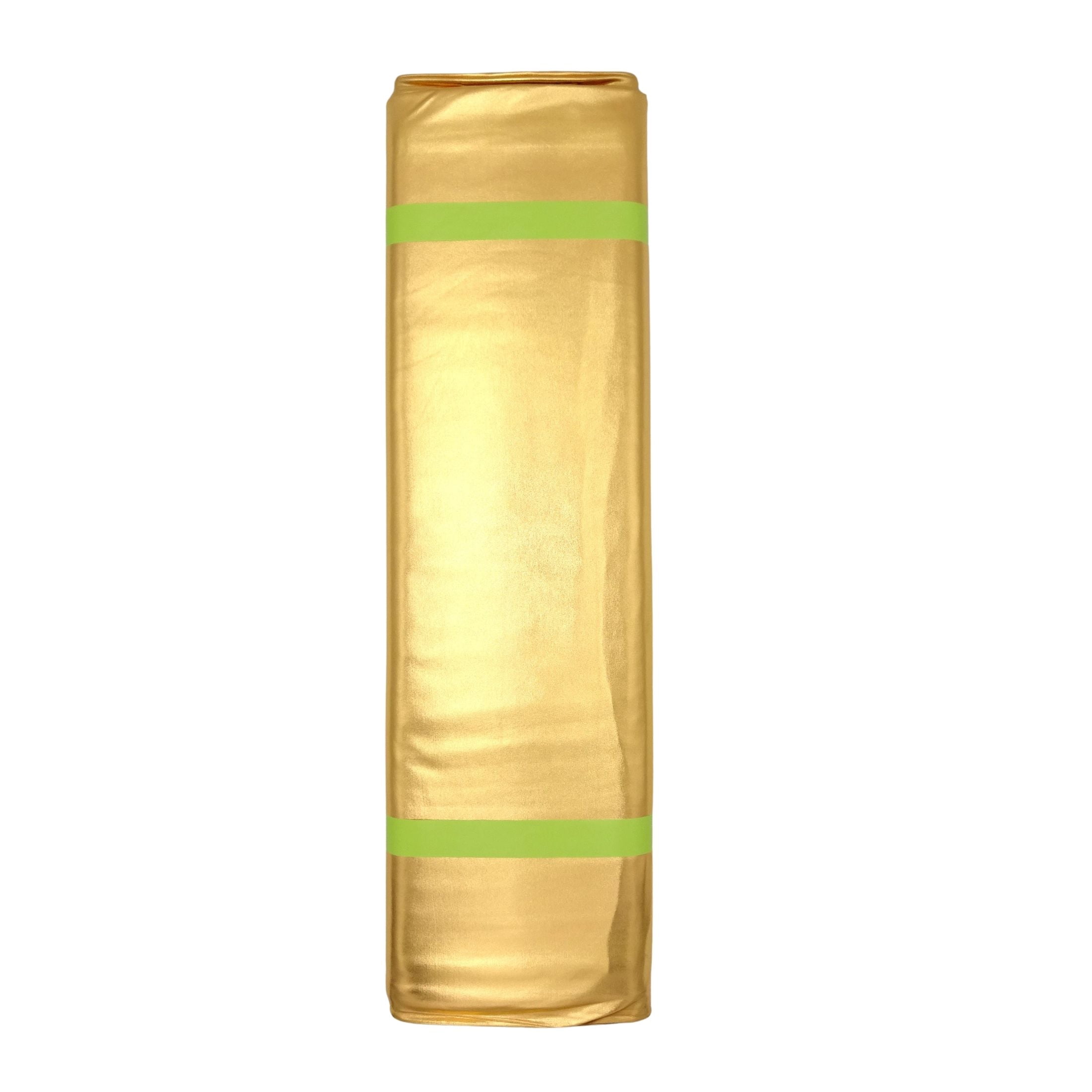 Shason Textile Spandex Foil Knit Dancewear Precut Fabric, Gold