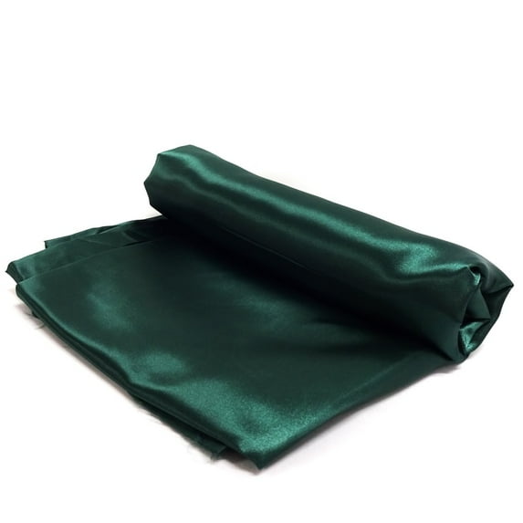Shason Textile Special Occasion 59" X 8 Yd 100% Polyester Satin Solid Print Apparel Fabric, Hunter
