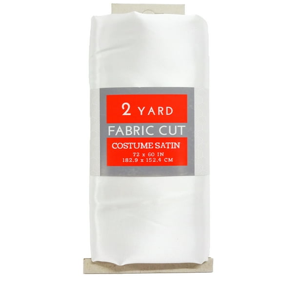 Shason Textile Special Occasion Costume Satin 2 Yards Precut Fabric, White