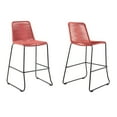 thumbnail image 1 of Shasta 26" Outdoor Metal and Brick Red Rope Stackable Counter Stool - Set of 2, 1 of 11
