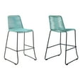 thumbnail image 1 of Shasta 30" Outdoor Metal and Wasabi Rope Stackable Barstool - Set of 2, 1 of 14