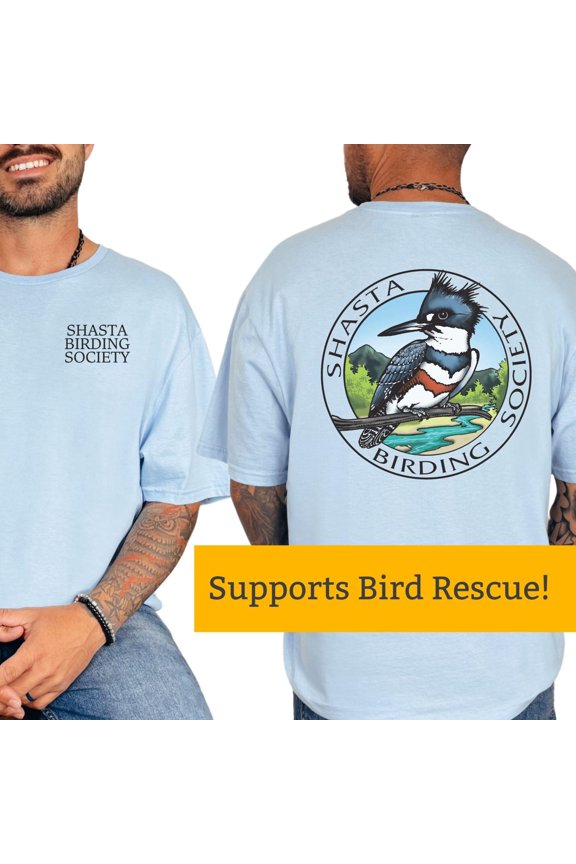 Shasta Birding Society Updated Logo TShirt Birdwatching Apparel Nature Lover Gift Wildlife