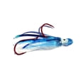 thumbnail image 1 of Mack's Lure Pee Wee Hoochie 36" 14lb mono Blue Spat Back Glow2 #4 hooks 1.5", 1 of 3