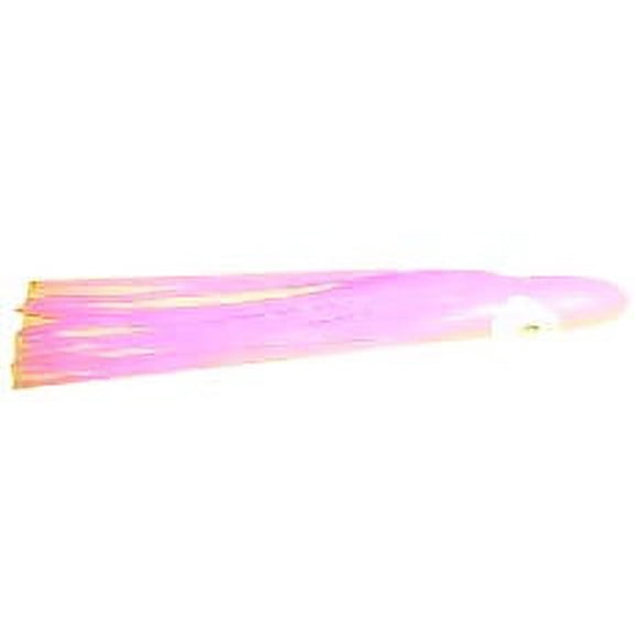 Mack's Lure Pee Wee Hoochie 36" 14lb mono Hot Pink Glow 2 #2 hooks 2"