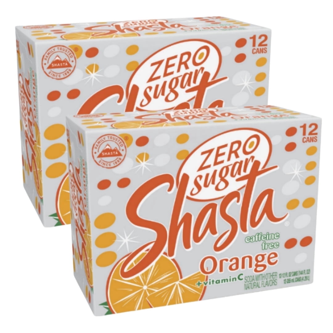 Shasta Zero Sugar Orange Soda - 24 Cans