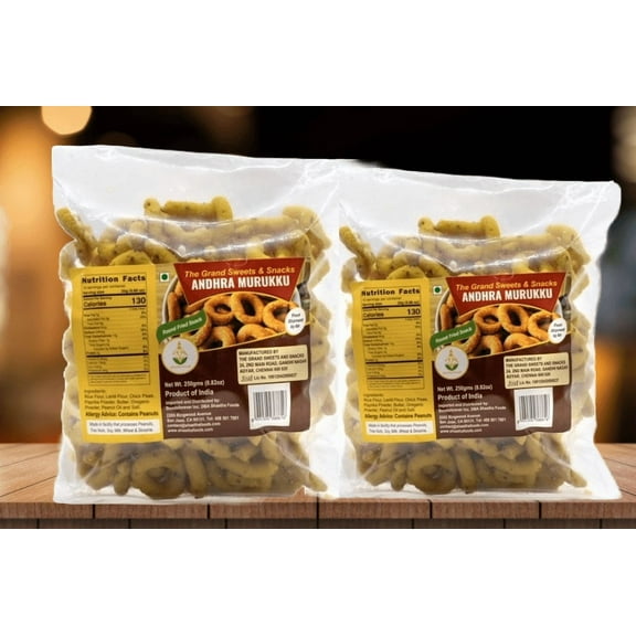 GSS Traditional Handmade Andhra Murukku Snacks  - Pack of 2 , 250g
