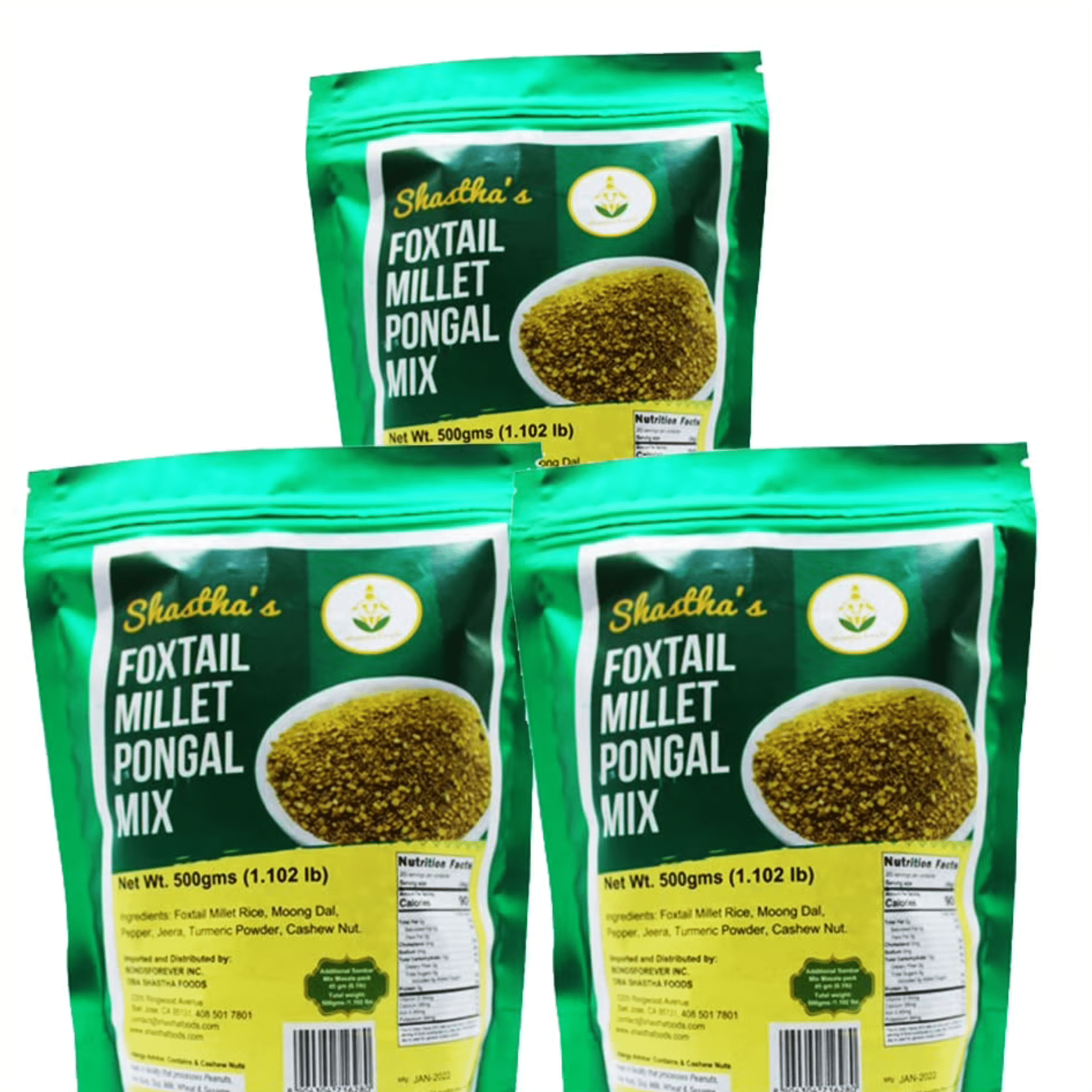Shastha Foods Foxtail Millet Pongal Mix, 500g (pack of 3)