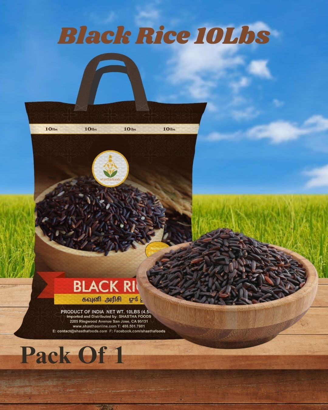 Shastha Heritage Kavuni Black Rice, 10 Lbs, pack of 1 – Whole Grain, Gluten-Free & Vegan – Antioxidant Rich