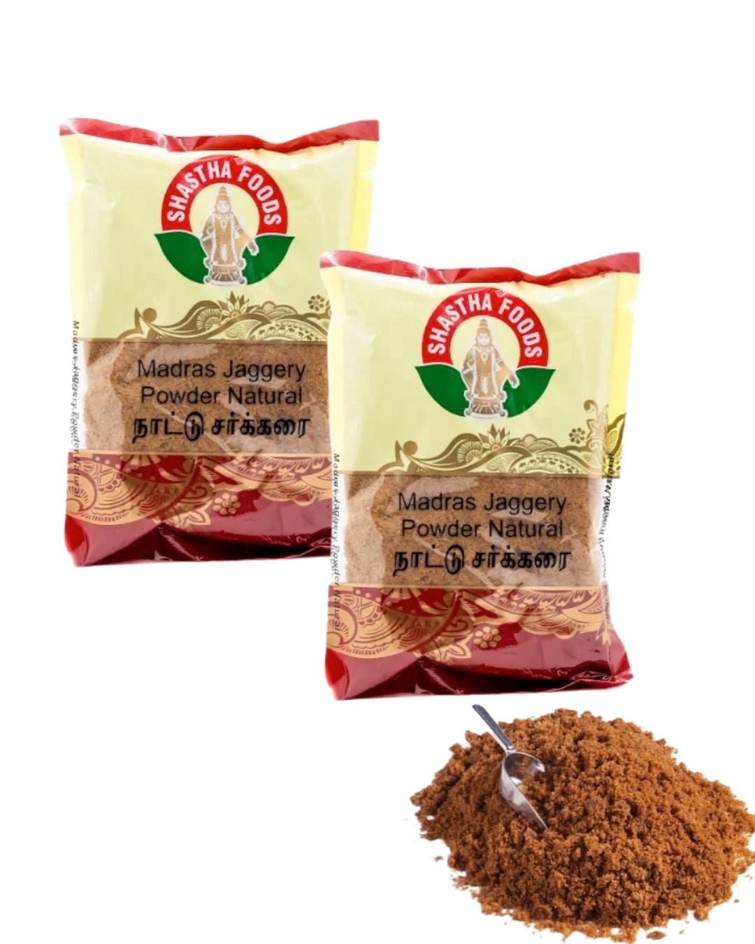 Shastha Sugars Unrefined Madras Jaggery Powder, 500g (pack of 2) Gluten Free