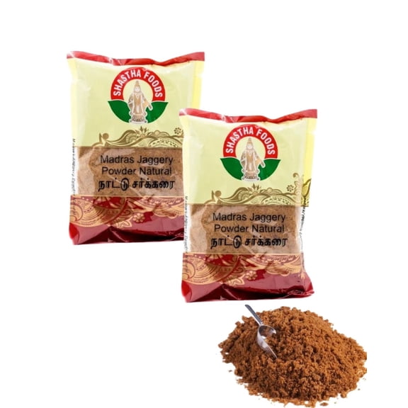 Shastha Sugars Unrefined Madras Jaggery Powder, 500g (pack of 2) Gluten Free