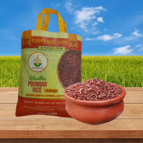 Shastha Traditional Heritage Poongar Red Rice Whole Grain, 10 lbs, pack of 1