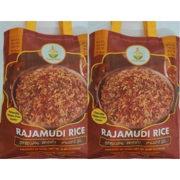 Shastha Rajamudi Rice Whole Grain, 5 lbs, pack of 2