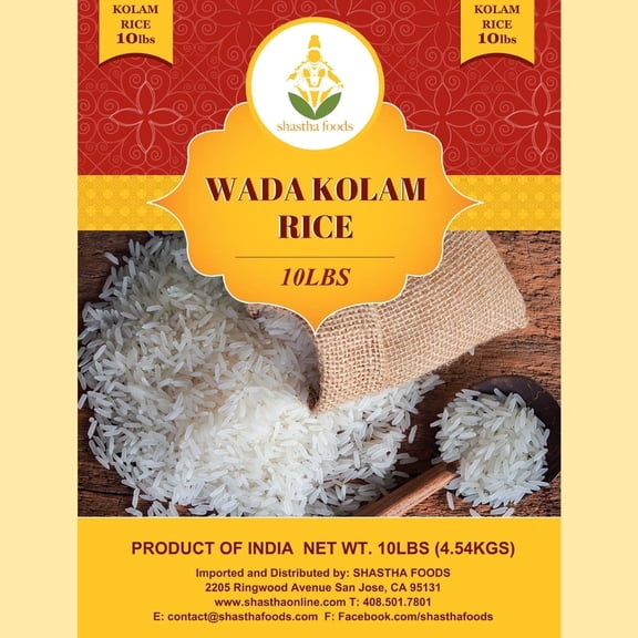 Shastha Wada Kolam Rice, 10 lbs (pack of 2), Gluten-Free