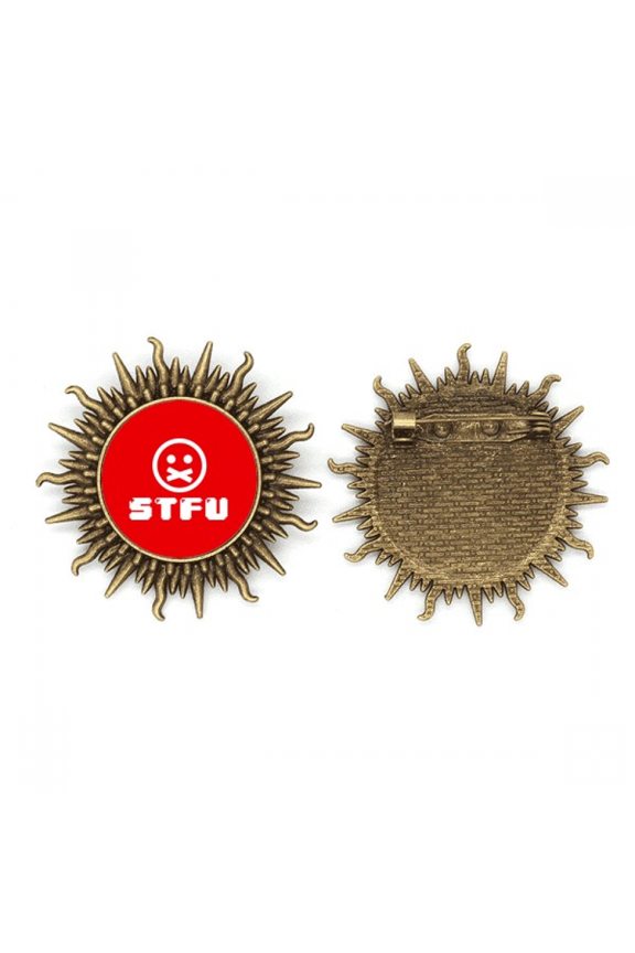 Shat Up Internet Fashion Abbreviation Metall Sonne Brosche Haken Pin