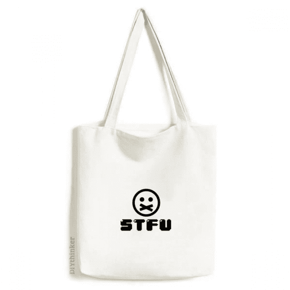 Shat Up Internet Fashion Abbreviation Tote Canvas Bag Shopping Satchel Casual Handbag