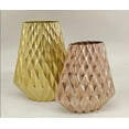thumbnail image 1 of Shataj Decorative Aluminum Diamond Textured Vase in gold finish, 1 of 6