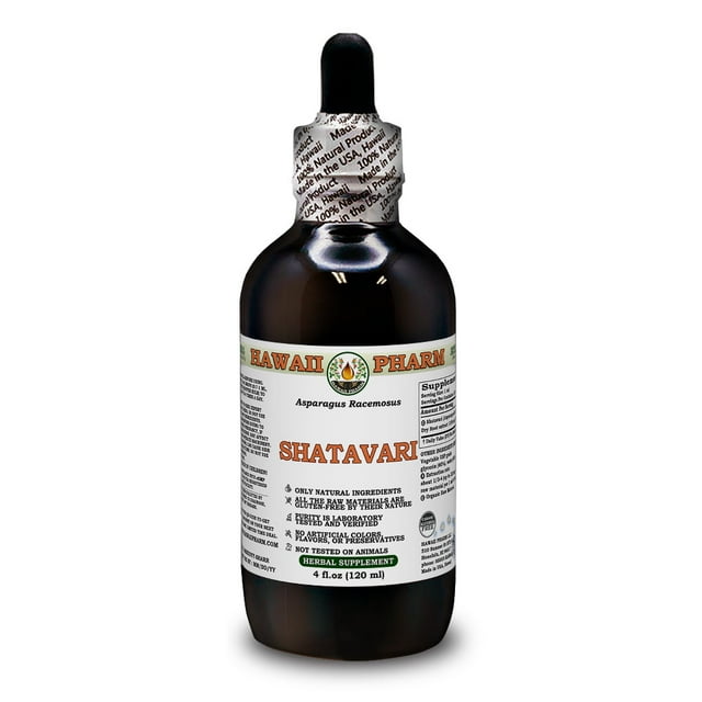 Shatavari (Asparagus Racemosus) Dry Root ALCOHOL-FREE Liquid Extract. Expertly Extracted by Trusted HawaiiPharm Brand. Absolutely Natural. Proudly made in USA. Glycerite 4 Fl.Oz