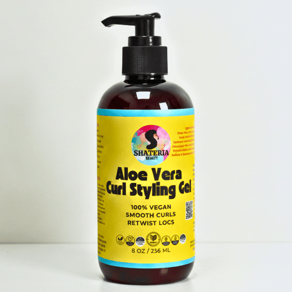 Shateria Beauty Aloe Vera Curl Styling Gel, Natural Hair Care, 8 oz