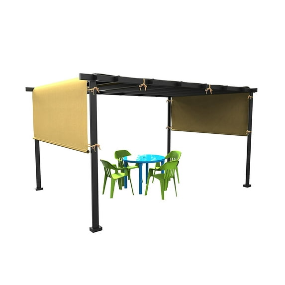 Shatex 17.5x6.5ft Wheat,Pergola Replacement Canopy with ropes Exterior Privacy Side Shade Panel for Pergola, Patio, Window