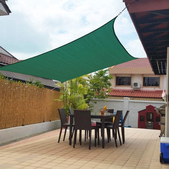 Shatex 90% Green Sun Shade Sails Canopy with Grommets UV Resisitant for Patio Garden Outdoor Facility and Activities, 10'x18'