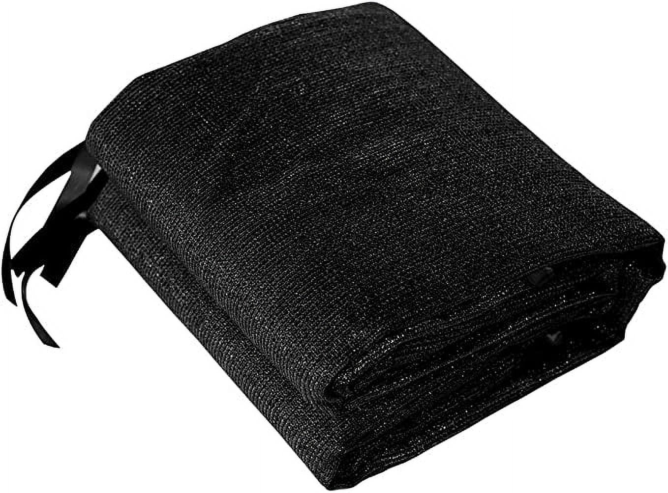 Shatex 90% Shade Cloth Black Sunblock Fabric with Rope UV Resistant for Patio/Pergola/Canopy,10x16ft