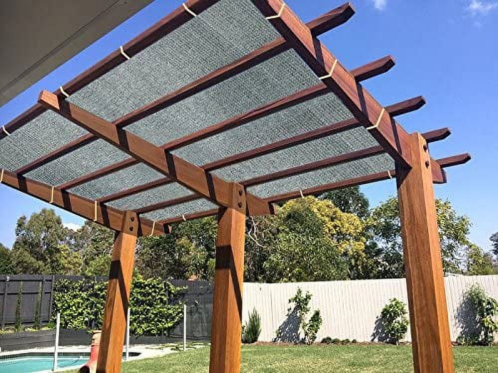 Shatex 90% Shade Cloth Gray Sunblock Fabric with Rope UV Resistant for Patio/Pergola/Canopy,10x12ft