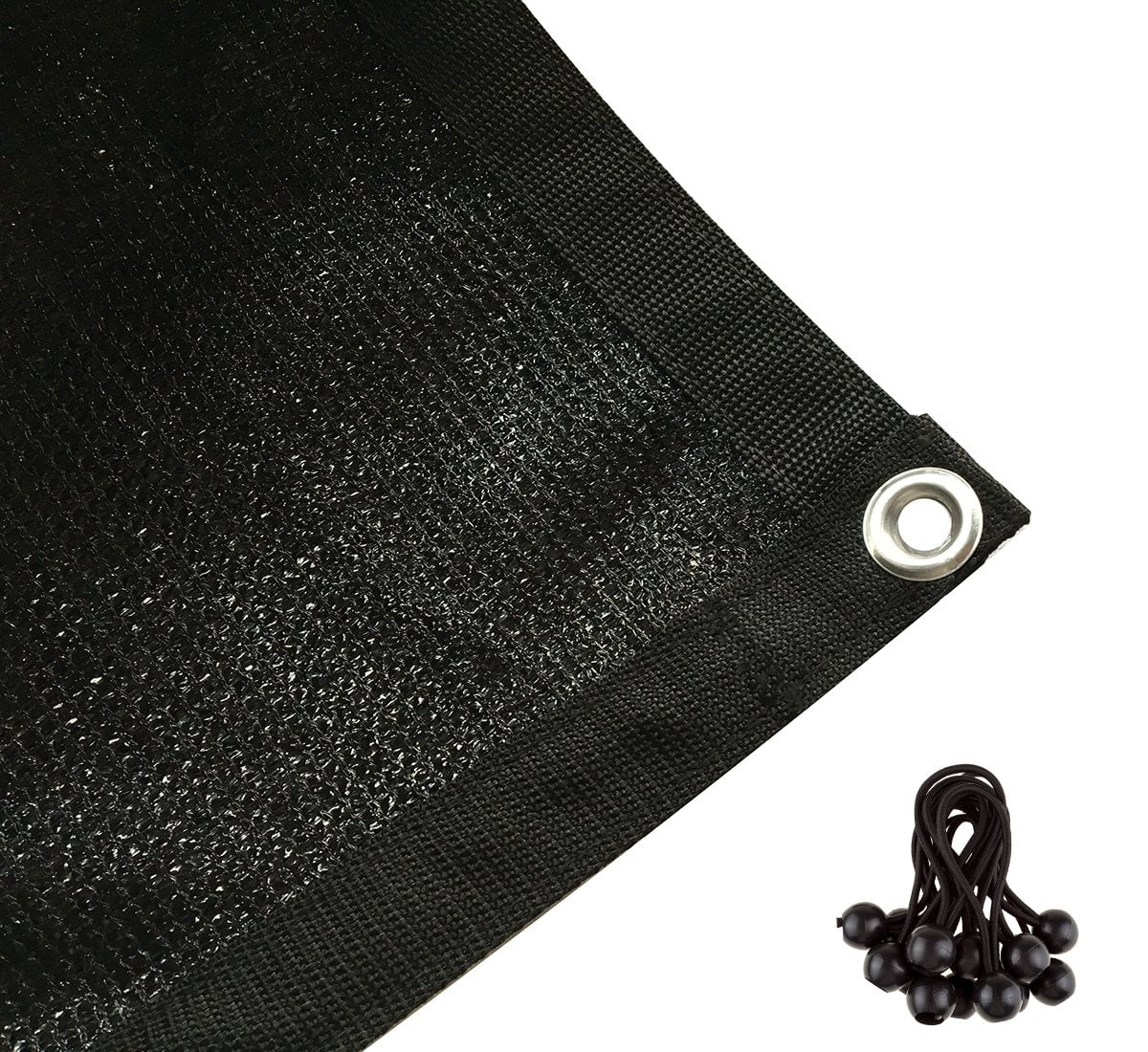 Shatex 90% Shade Fabric Shade Fabric Sun Shade Cloth with Grommets for Pergola Cover Canopy 10' x 20', Black
