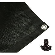 Shatex 90% Shade Fabric Shade Fabric Sun Shade Cloth with Grommets for Pergola Cover Canopy 10 x 20, Black
