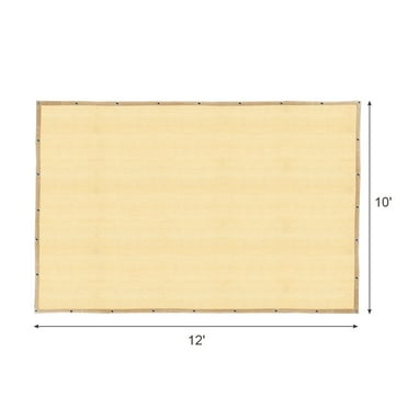 Shatex 90% Shade Fabric Sun Shade Cloth with Grommets for Pergola Cover Canopy 10' x 12', Wheat