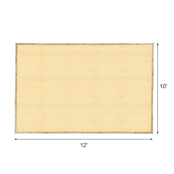 Shatex 90% Shade Fabric Sun Shade Cloth with Grommets for Pergola Cover Canopy 10' x 12', Wheat