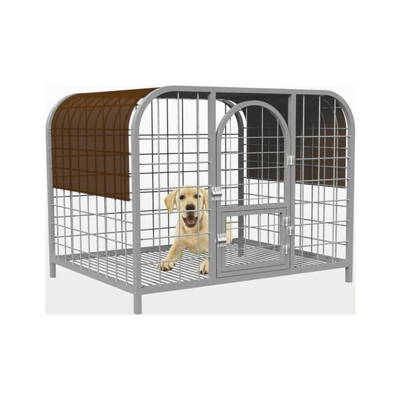 Shatex Dog Kennel Shade Cover, Pet Cage Sunblock Shade Panel With Grommets(Dog Kneel/Pet Cage Not Included) 8x12ft,Coffee