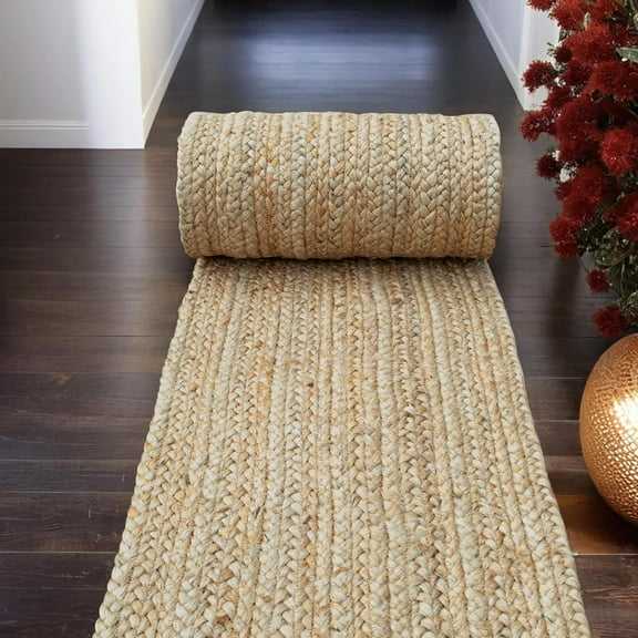 Shatex Runner Rug 2'x5' Jute Rug for Entryway,Kitchen,Hallway,Reversible Natural Burlap