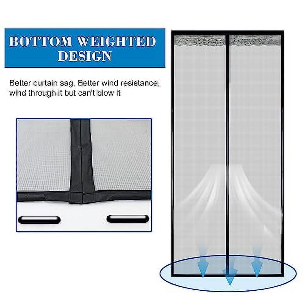 Shatex Updated Fiberglass Magnetic Screen 39"x82"，Magnetic Screen Door ...