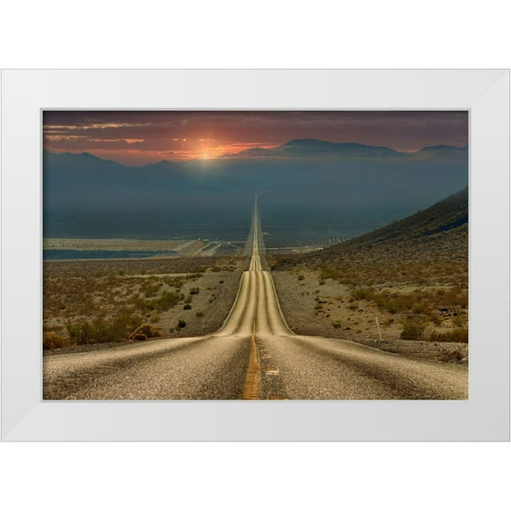 Shatov, Gennady 24x18 White Modern Wood Framed Museum Art Print Titled - My Way...