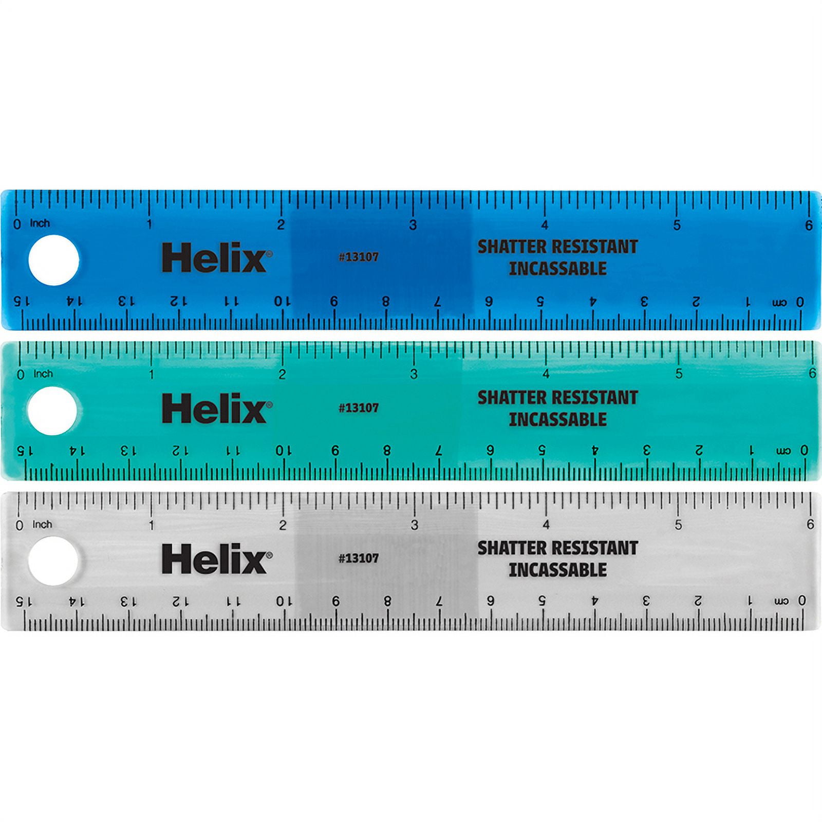 Helix Flexible Ruler 15cm Assorted Colours