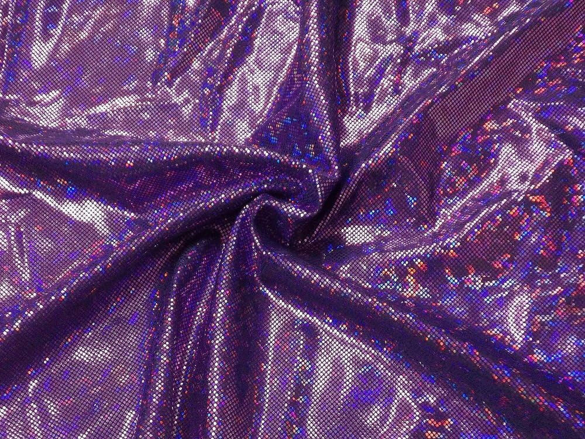 Shattered Glass Hologram 4-Way Stretch Fabric - Purple