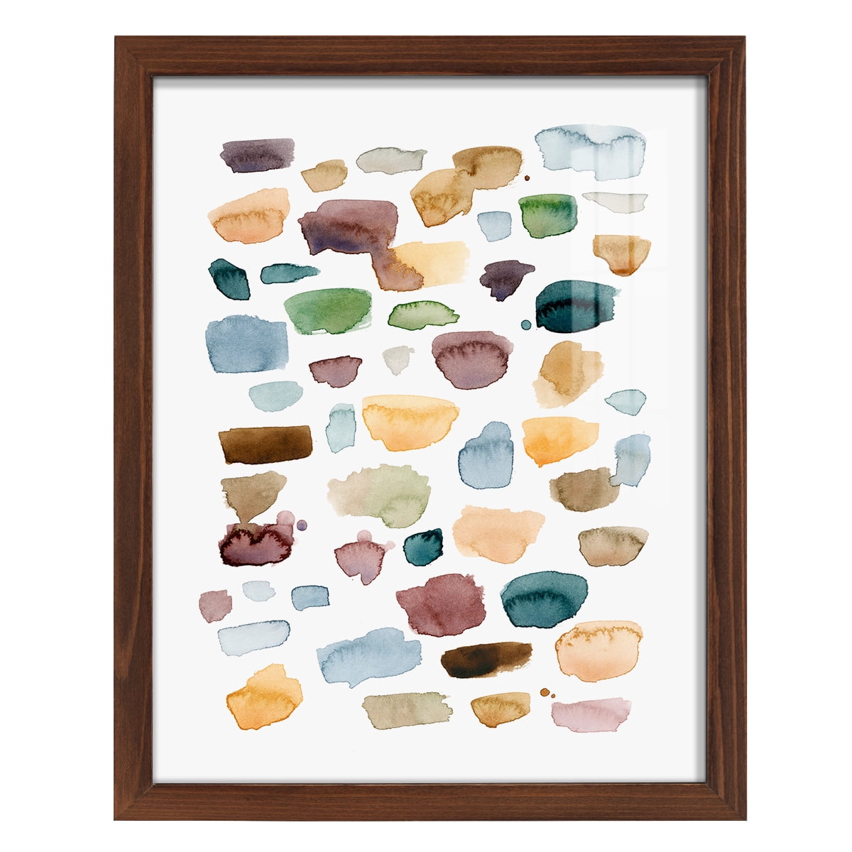 Shattered Segments I - Framed Print w/glass - Chestnut