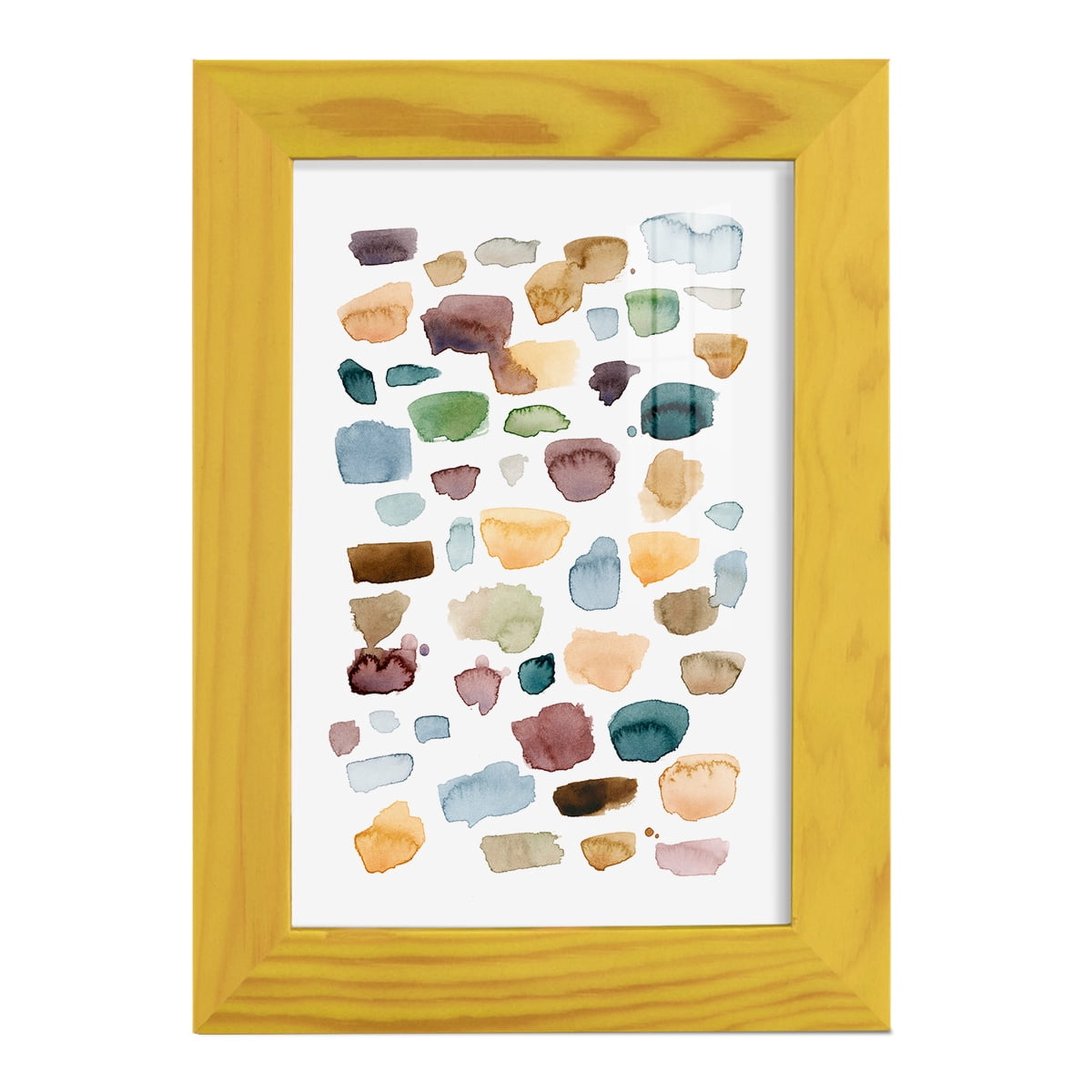 Shattered Segments I - Framed Print w/glass - Sunflower Yellow