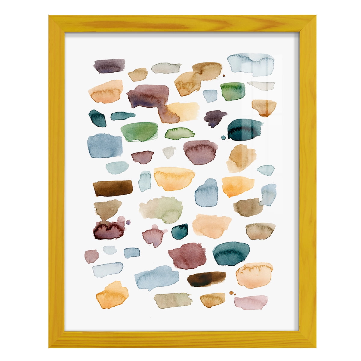 Shattered Segments I - Framed Print w/glass - Sunflower Yellow