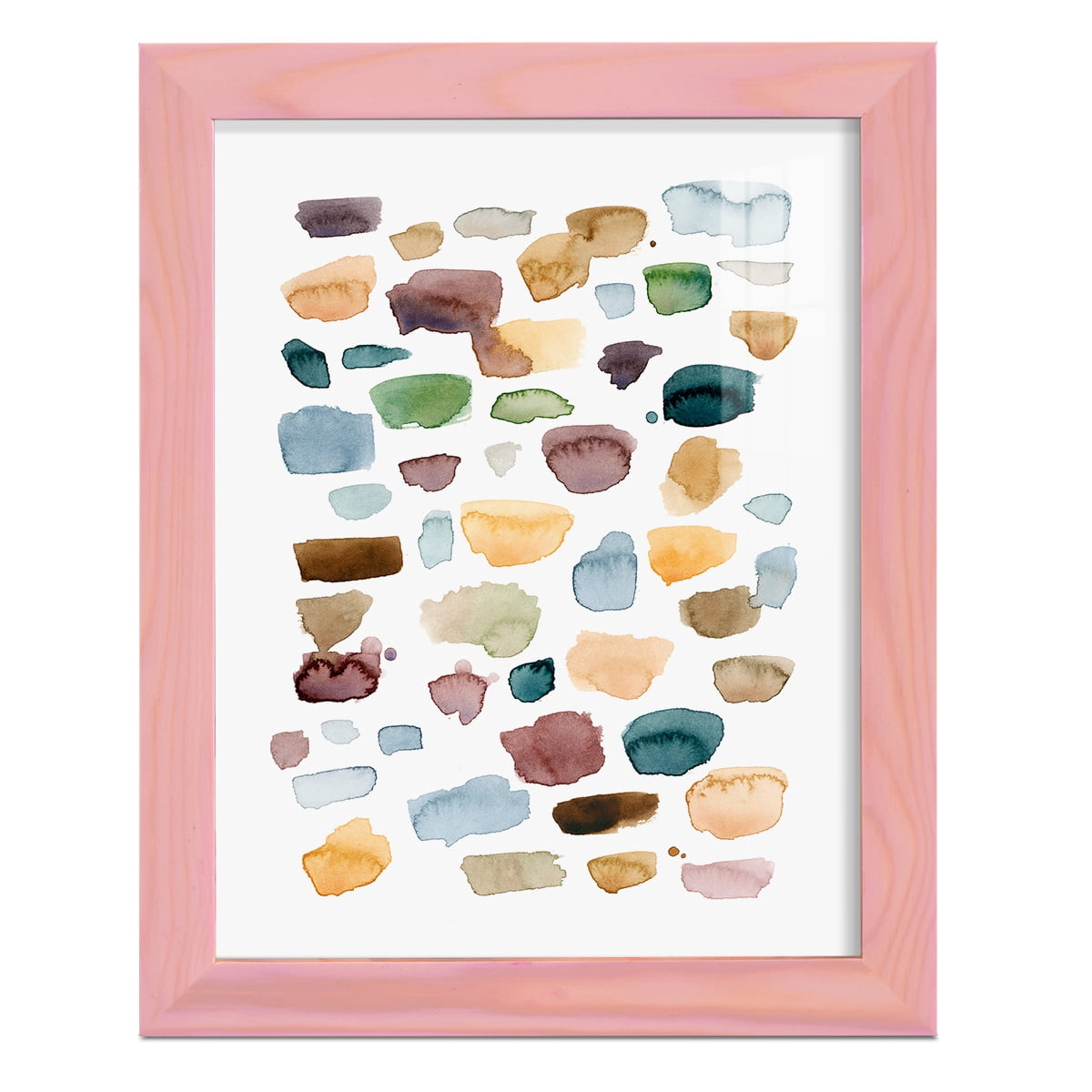 Shattered Segments I - Framed Print w/glass - Sunset Pink