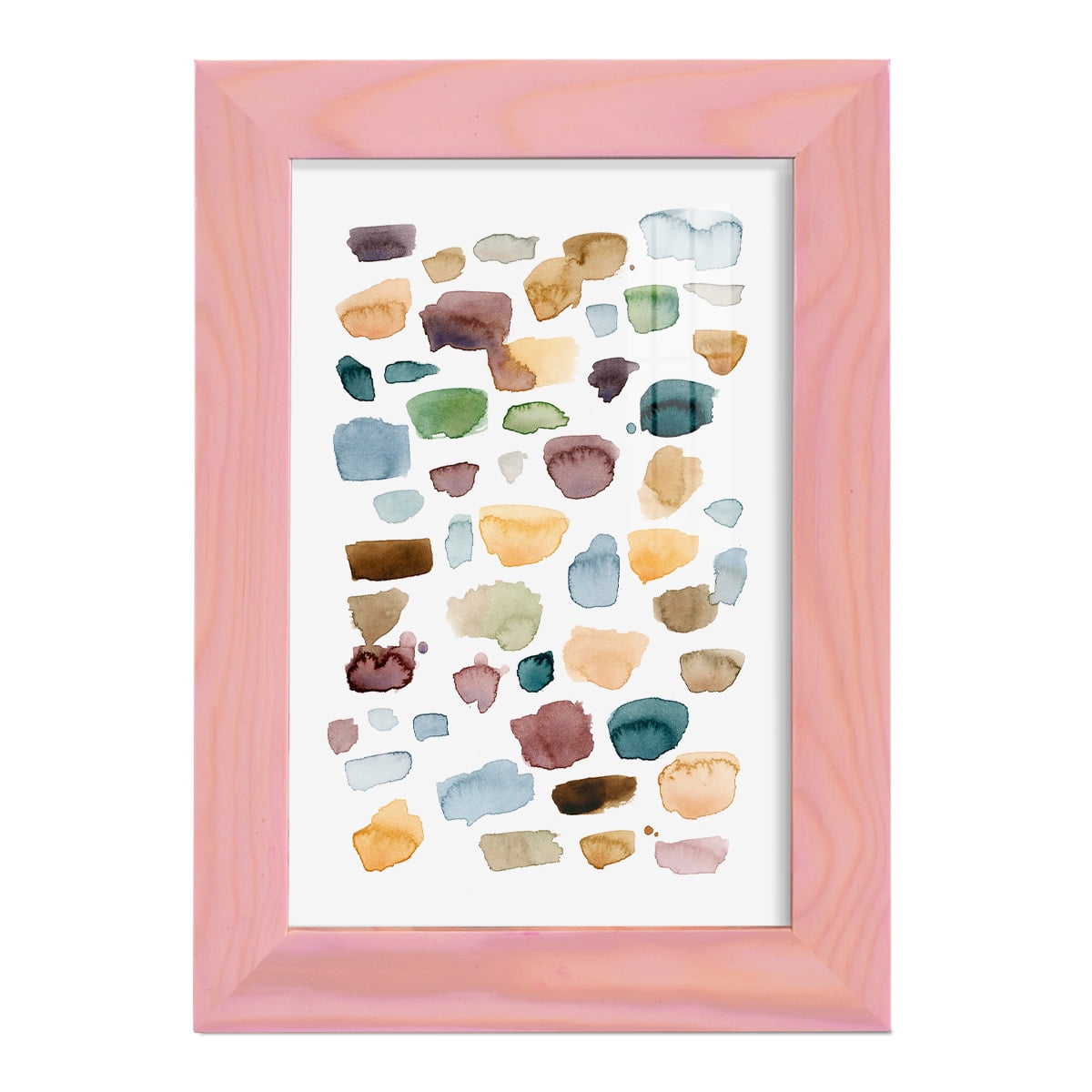 Shattered Segments I - Framed Print w/glass - Sunset Pink