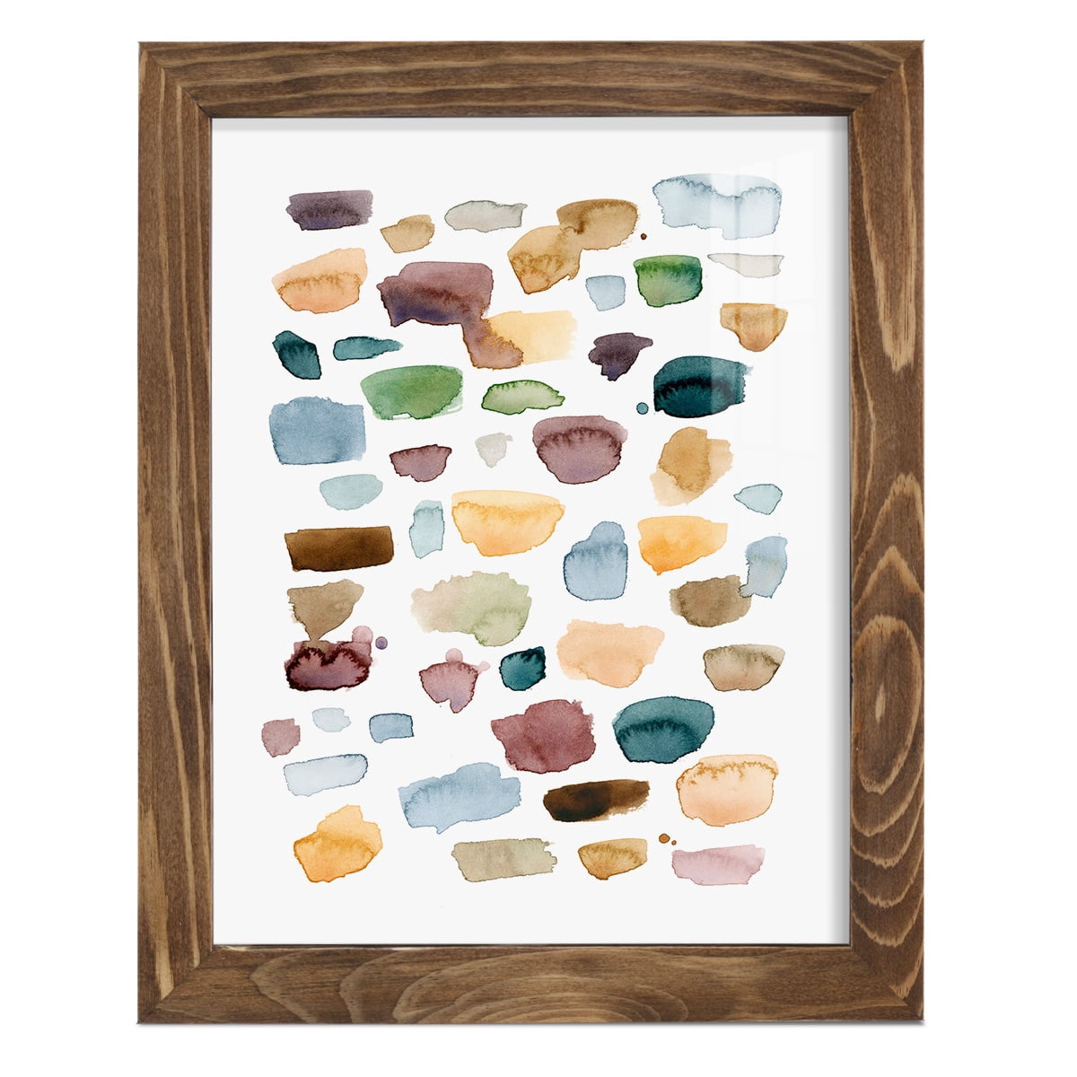 Shattered Segments I - Framed Print w/glass - Walnut