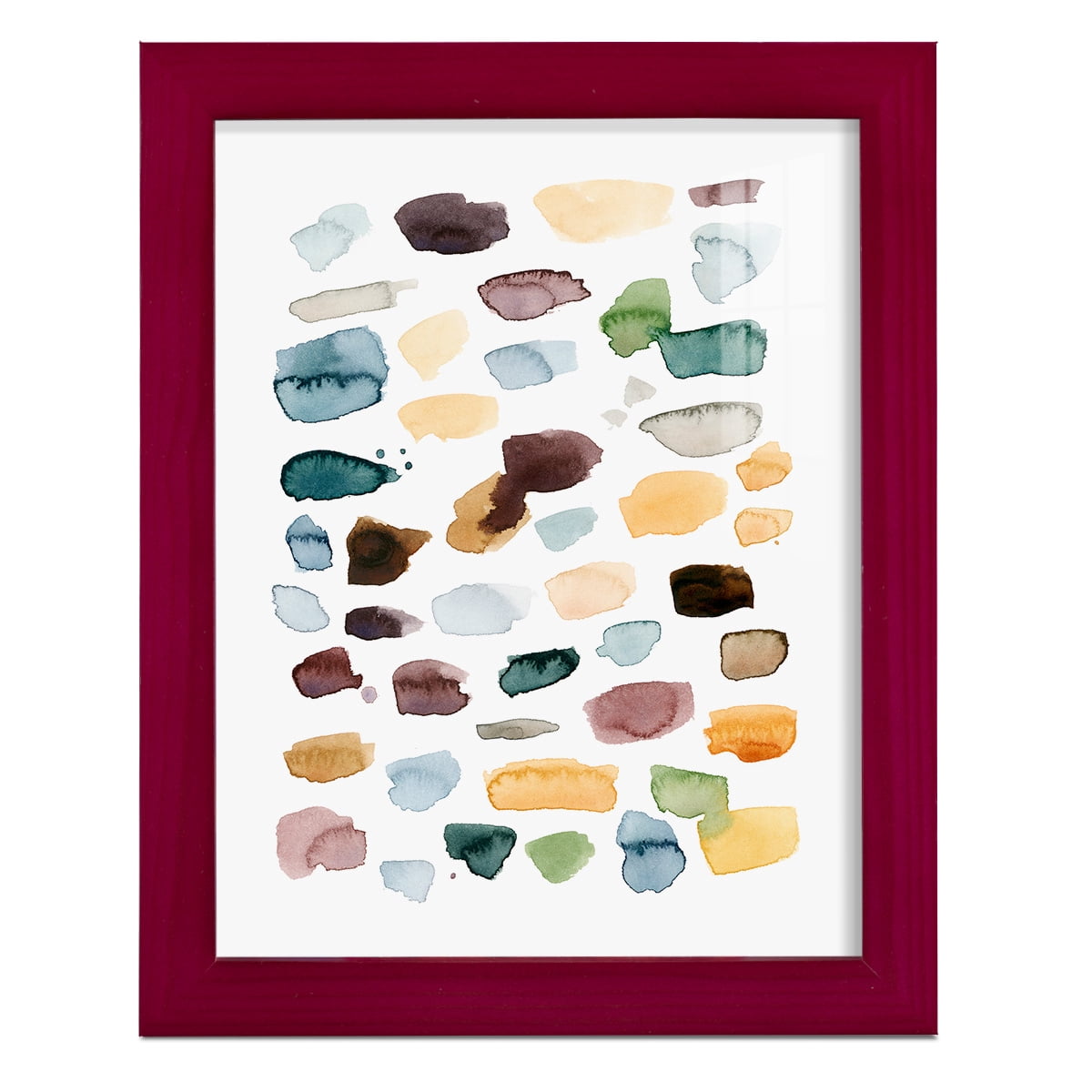 Shattered Segments II - Framed Print w/glass - Cherry Red