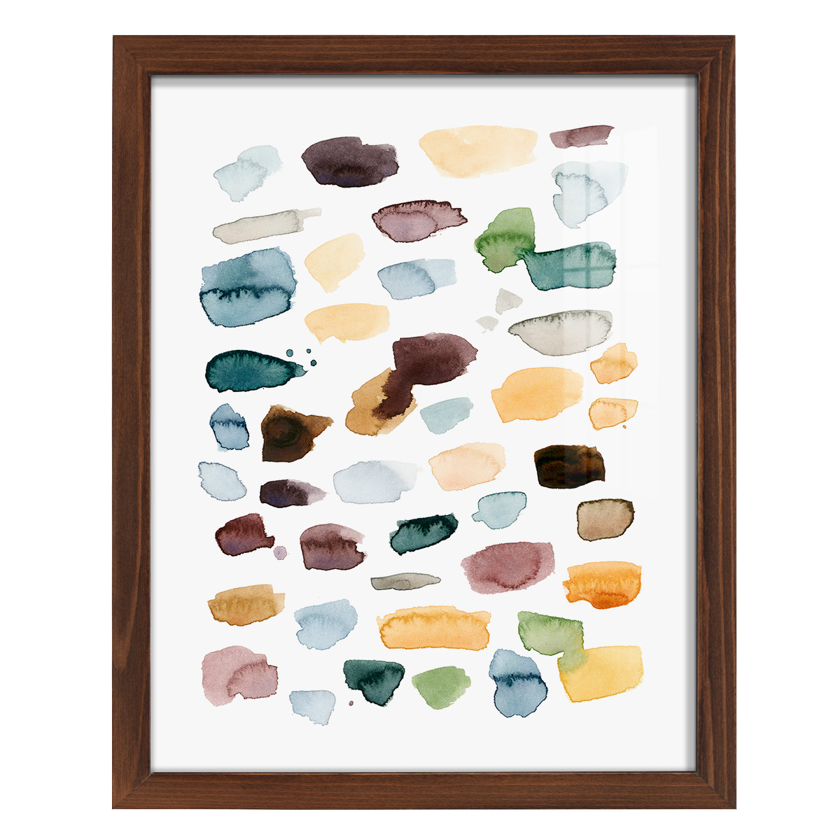 Shattered Segments II - Framed Print w/glass - Chestnut