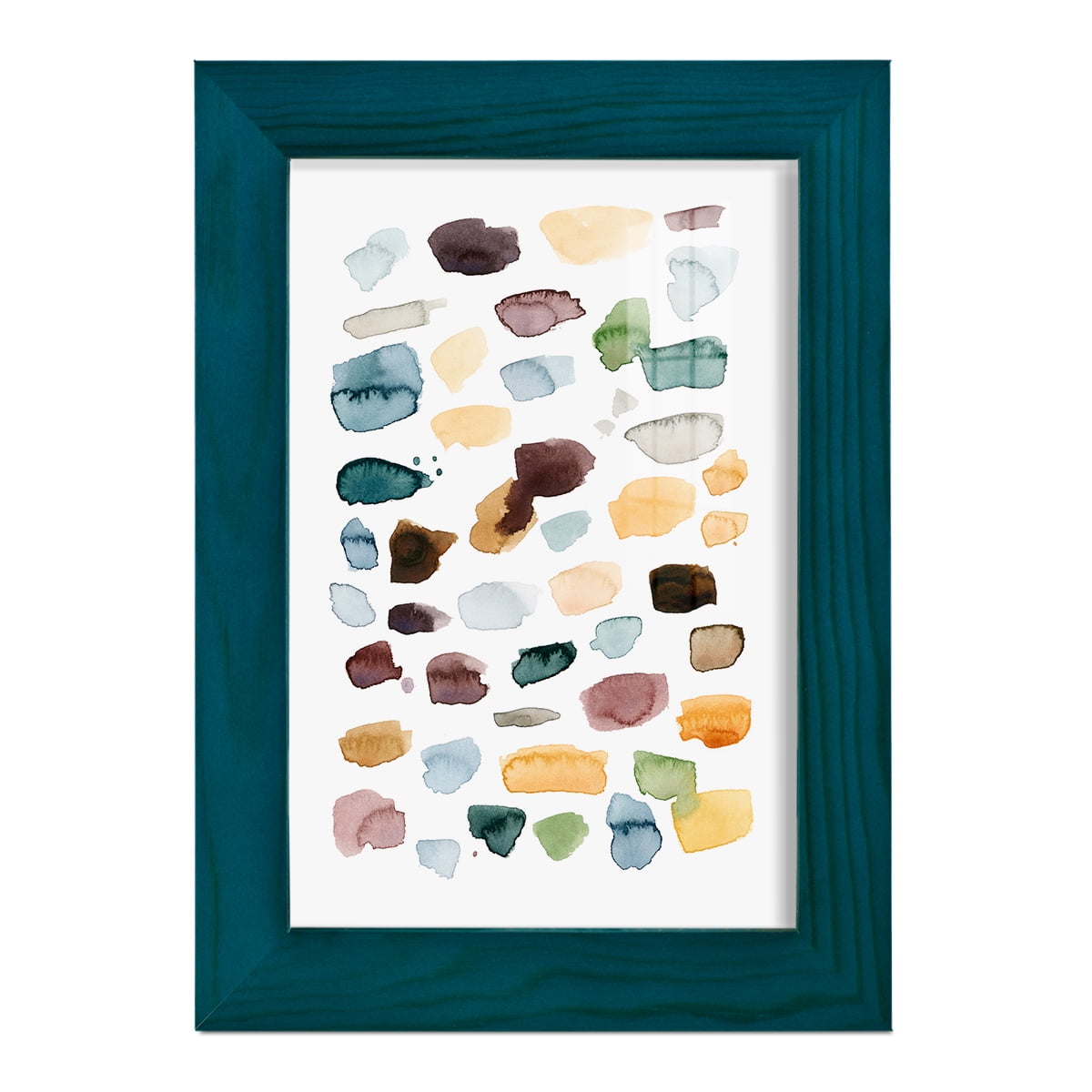 Shattered Segments II - Framed Print w/glass - Ocean Blue